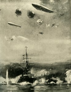 ब्रिटिश वायु छापे Cuxhaven, क्रिसमस दिवस, 1914, c1920 पर। द्वारा ईएस हॉजसन