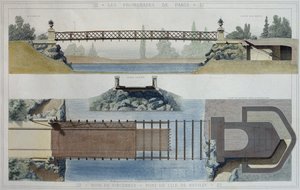 Bois de Vincennes और Reuilly द्वीप पुल, &39;Promenades de Paris&39; का चित्रण, जोस जोसेफ सल्पिस द्वारा उत्कीर्ण (1826-1911) द्वारा ई और डारडाइज़, लुई एमिल होचरू