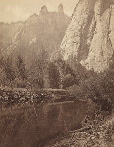 कैथेड्रल स्पियर्स, योसेमाइट की घाटी, 1872। द्वारा एडवियर्ड मुयब्रिज