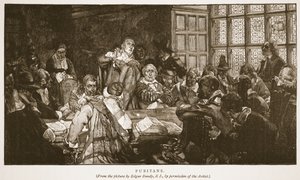 Puritans, HDM Spence-Jones, पब द्वारा &39;द चर्च ऑफ़ इंग्लैंड: ए हिस्ट्री फॉर द पीपल&39; का चित्रण। c.1910 (सीपिया फोटो)