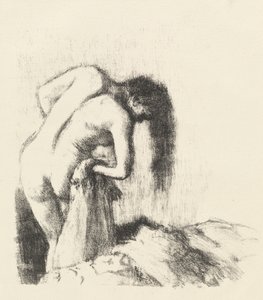 नहाने के बाद नहाने के बाद छोटी थाली, c. 1891. द्वारा एडगर डीगास