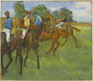 रेस से पहले, c.1887-89 (कागज पर पेस्टल) द्वारा एडगर डीगास
