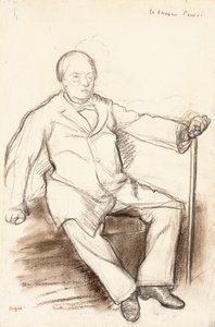 जूल्स पेरोट, द डांसर पेरोट के लिए अध्ययन, बैठना, c.1880 द्वारा एडगर डीगास