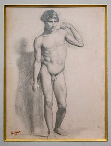 आदमी खड़ा है। 1856-1858 के आसपास। कागज पर ग्रेफाइट। द्वारा एडगर डीगास