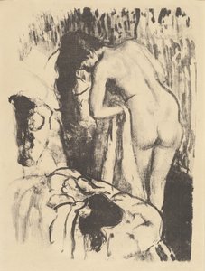 नग्न महिला खड़ी, खुद को सुखाती हुई महिला नया डेब्यू, एक शौचालय, सी। 1890. द्वारा एडगर डीगास