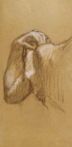 एक शाखा का अध्ययन, c.1895-90 (भूरा और सफेद पस्टेल भूरा ट्रेसिंग पेपर पर) द्वारा एडगर डीगास