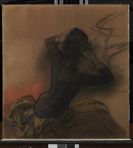 महिला ने अपने बालों को समेटा, c.1884 द्वारा एडगर डीगास