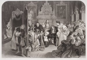 जेम्स II (1633-1701) को एफए हीथ द्वारा उकेरा गया, ऑरेंज के राजकुमार के उतरने की खबर मिली द्वारा एडगर मेलविले वार्ड