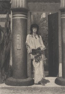 ल'आर्ट..., 1884 से उनके आवास के प्रवेश द्वार पर मिस्र। द्वारा एडमंड रामू