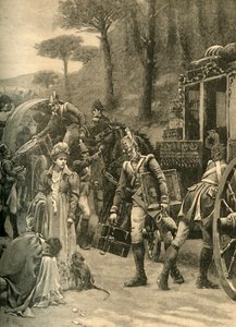 विटोरिया, स्पेन से किंग जोसेफ बोनापार्ट की उड़ान, 1813 c1890। द्वारा एडमंड ब्लेयर लीटन
