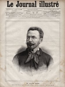 जूल्स मैरी का पोर्ट्रेट (1851-1922), फ्रांसीसी लेखक - 1891 के "द इलस्ट्रस जर्नल" में नेवेलियर द्वारा उत्कीर्णन