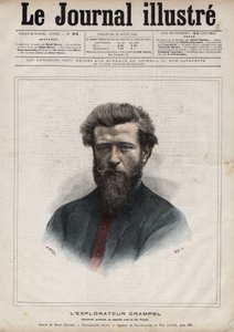 पॉल क्रैम्पेल का पोर्ट्रेट (1864-1891), मध्य अफ्रीका के फ्रांसीसी खोजकर्ता - 1891 की "द इलस्ट्रस डायरी" में नेवेलियर द्वारा उत्कीर्णन