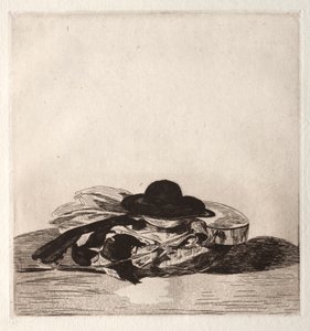 Etchings के एक संस्करण के लिए फ़्रंटपीस: हेट एंड गिटार, 1862। द्वारा एडोर्ड मैनेट