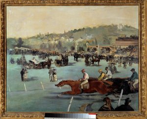 एडौर्ड मानेट (1832-1883) 1872 निजी संग्रह द्वारा बोइस डी बोलोग्ने पेंटिंग में घुड़दौड़ द्वारा एडोर्ड मैनेट