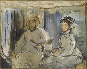 चित्रकार मोनेट अपने एटलियर, 1874 में द्वारा एडोर्ड मैनेट
