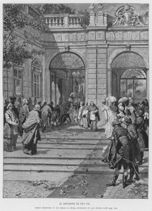 पायस VII की वापसी (उत्कीर्णन) द्वारा एडुआर्डो मटानिया