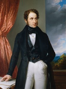 वायलिन वादक और संगीतकार जोसेफ बेनेश का चित्र 1795-1873, 1840।