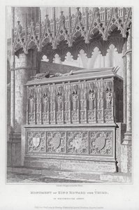 वेस्टमिंस्टर एब्बे में किंग एडवर्ड द थर्ड का स्मारक (उत्कीर्णन) द्वारा एडवर्ड ब्लोर