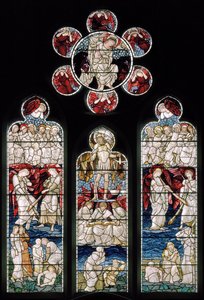 Easthampstead, St Michael & St Mary Magdalen, Morris & Co., Edward Burne-Jones, द लास्ट जजमेंट, सेंट माइकल, 1876 द्वारा एडवर्ड बर्न जोन्स