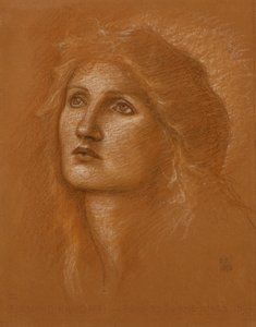 एक महिला का सिर, 1890 द्वारा एडवर्ड बर्न जोन्स