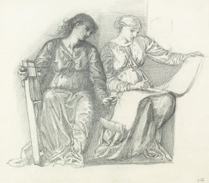 "संगीत" के लिए अध्ययन, c.1865 द्वारा एडवर्ड बर्न जोन्स