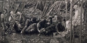 द लेज़र ऑफ़ द बियार रोज़: द काउंसिल रूम, पब। थॉमस एग्न्यू एंड संस द्वारा, 1890 (फोटोग्रावुर) द्वारा बर्न जोन्स के बाद एडवर्ड कोली