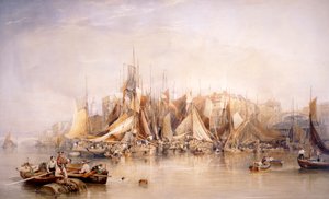 बिलिंग्सगेट, ऑयस्टर्स का पहला दिन, अर्ली मॉर्निंग, 1843 द्वारा एडवर्ड डंकन