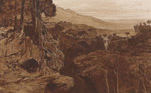 बेवेल्ला, कोर्सिका, c.1868 (कागज पर धोने के साथ कलम और स्याही) द्वारा एडवर्ड लीयर
