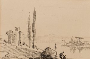 इटालियन कैपरीकोयो, c.1837 (कागज पर काला चाक) द्वारा एडवर्ड लीयर