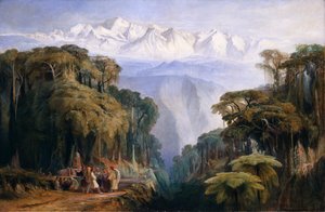 दार्जिलिंग से 'किनचिनजंगा', 1877 द्वारा एडवर्ड लीयर