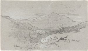 एंट्रोडोको से पहाड़ी दृश्य, 1845। द्वारा एडवर्ड लीयर