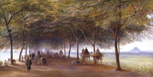 गीज़ा में पिरामिड की सड़क, c1873 द्वारा एडवर्ड लीयर