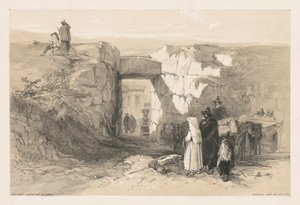 रोम और उसके वातावरण के दृश्य: अलाट्री का प्राचीन द्वार, 1841। द्वारा एडवर्ड लीयर