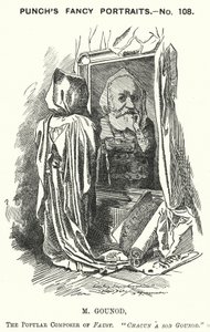पंच कार्टून: चार्ल्स गुनोद, फ्रांसीसी संगीतकार (उत्कीर्णन) द्वारा एडवर्ड लिनली (बाद में) सैम्बोर्न