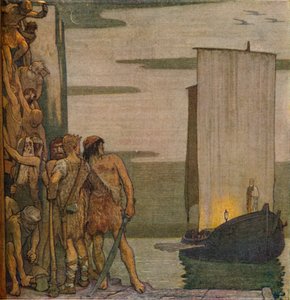 आयरलैंड में सेंट पैट्रिक की लैंडिंग, c1912, 1914 द्वारा एडवर्ड रेजिनाल्ड फ्रैम्पटन