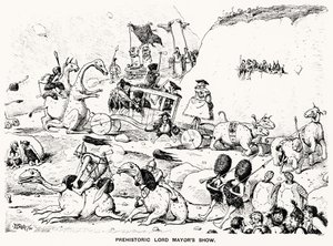 प्रागैतिहासिक लॉर्ड मेयर्स शो, 1894 (कलम और स्याही)