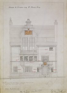 F. Miles Esq, Tite Street, Chelsea, 1878-79 (कागज पर wc und पेंसिल) के लिए हाउस एंड स्टूडियो के लिए कार्य ड्राइंग (देखें 176481, 176483-485)