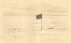 काला झंडा शिविर। - दक्षिण ध्रुव, 1912, 1913 के कुछ मील के भीतर काला झंडा