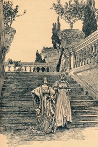 कुछ नहीं, c1890 के बारे में बहुत कुछ से दृश्य द्वारा एडविन ऑस्टिन अभय