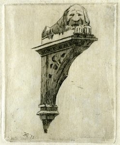 रेड लायन इन, ग्लासनबरी, समरसेट, 1881 का चिन्ह।