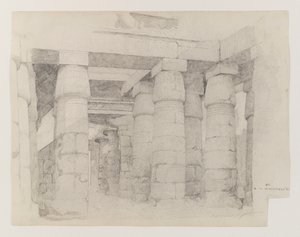 1887 में कार्नक में खोंसु का मंदिर, (वोव पेपर पर ग्रेफाइट)