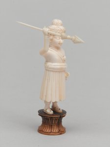 काला मोहरा, शतरंज का टुकड़ा, भारत, 1820 लगभग द्वारा एडविन जॉन अलेक्जेंडर