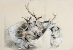 स्टैग्स हेड्स एंड डॉग, 1857 द्वारा एडविन लैंडसीर
