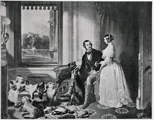 1843 की पेंटिंग से आधुनिक समय में विंडसर कैसल द्वारा एडविन लैंडसीर
