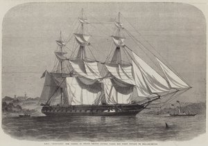 HMS Euryalus, वेसल जिसमें राजकुमार अल्फ्रेड अपने पहले यात्रा को सागर में ले जाता है द्वारा एडविन वीडन