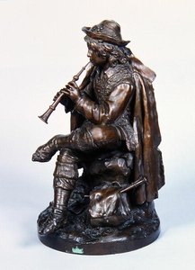 बॉय इन हैट, c.1870 (कांस्य) द्वारा एडविन वीसेनफेल्स