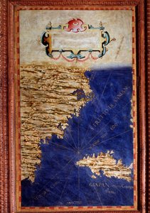एग्नाज़ियो दांती (1536-1586) गणितज्ञ, कॉस्मोग्राफर और इतालवी वास्तुकार द्वारा बनाया गया चीन और जापान का नक्शा। 1567 के आसपास। फ्लोरेंस, पलाज्जो वेक्चिओ, साला डेल मप्पमोंडो द्वारा इग्नाज़ियो दांती