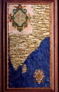 एग्नाज़ियो दांती (1536-1586) गणितज्ञ, कॉस्मोग्राफर और इतालवी वास्तुकार द्वारा बनाया गया भारत का नक्शा। 1567 के आसपास। फ्लोरेंस, पलाज्जो वेक्चिओ, साला डेल मप्पामोंडो