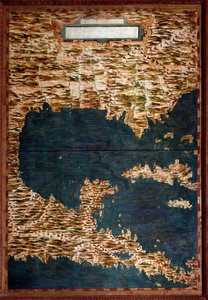 मेक्सिको, क्यूबा, फ्लोरिडा और जमैका नक्शा एग्नाज़ियो दांती (1536-1586) गणितज्ञ, कॉस्मोग्राफर और इतालवी वास्तुकार द्वारा बनाया गया। 1567 के आसपास। फ्लोरेंस, पलाज्जो वेक्चिओ, साला डेल मप्पमोंडो