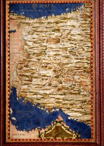 फारस (ईरान) का नक्शा एग्नाज़ियो डेंटी (1536-1586) गणितज्ञ, कॉस्मोग्राफर और इतालवी वास्तुकार द्वारा बनाया गया था। 1567 के आसपास। फ्लोरेंस, पलाज्जो वेक्चिओ, साला डेल मप्पामोंडो